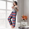 thumbnail image 4 of Uemuo Fourth Of July Pattern Women's Wide Leg Palazzo Lounge Pants with Pockets Light Weight Loose Comfy Casual Pajama Pants-Small, 4 of 9
