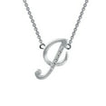 thumbnail image 4 of Lafonn Initials By Rhonda Faber Green Sterling Silver Platinum Plated Lassire Simulated Diamond Necklace (0.05 CTTW), 4 of 5
