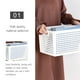 thumbnail image 5 of Cesto de ropa de plástico con asa | Cesto de ropa blanco para casa y dormitorio | Contenedor plegable para ropa, juguetes y artículos deportivos, 5 of 7