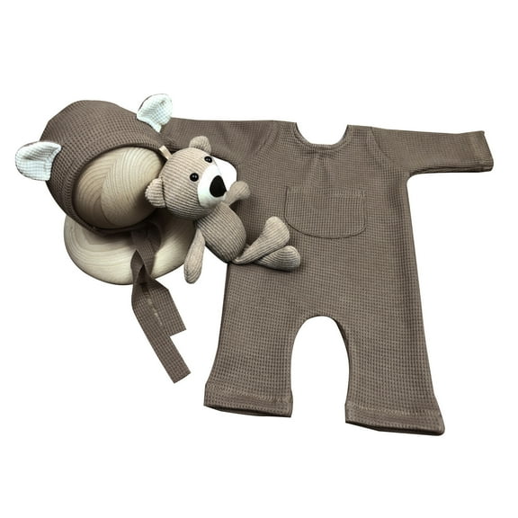 Photography Outfits Baby Photoshoot Props Boy Girl Hat Clothes Doll set Infant First Picture Photo Present