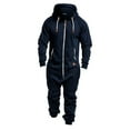 thumbnail image 2 of Baqcunre Men Pure Color Splicing Autumn Winter Casual Hoodie Print Zipper Solid Jumpsuit,M,One Piece Jumpsuit,Men'S Pants,Full Body Jumpsuit,Hoodies For Men,Mens Fashion,Navy, 2 of 9