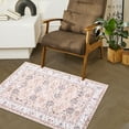 thumbnail image 3 of Haperlare Area Rugs Washable Rug Vintage Rug Traditional Rug Foldable Thin Rug for Bedroom Living Room, 2' x 3' Pink, 3 of 7