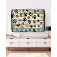 thumbnail image 3 of Outdoor TV Cover 70 to 75 Inch Weatherproof, Farmhouse Vintage Waterproof TV Screen Protector for Outside Decor with Zipper and Pocket 68"L x 42"H , Pet Dog Paws Wood Texture Beige Blue, 3 of 7