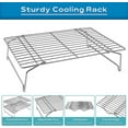 thumbnail image 3 of Cooling Baking Rack 4-tier Stackable Stainless Steel Wire Baking Cooking Racks Set For Cookie, Pizza, Cup Cake, Raised & Folding Feet, Oven Safe & Dis, 3 of 5