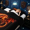 thumbnail image 4 of meiyoeat Orange Fire Dragon Twin Comforter Sets for Boys, Flame Animal Bedding Set, Black Orange, Black Reversible, 2pcs, 1 Comforter and 1 Pillowcase, 4 of 6