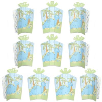 Baby Boy Dinosaur - Table Decorations - Baby Shower or Birthday Party Fold and Flare Centerpieces - 10 Count
