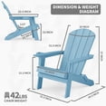 thumbnail image 7 of WINSOON All Weather HIPS Folding Oversized Adirondack Chair：Outdoor Chair with Realistic Wood Texture, Heavy Duty Weight Capacity, for Cup Holder for Patio, Yard & Garden, 7 of 7