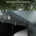 thumbnail image 6 of Outsunny 143.75 in x 243.25 in x 95.75 in Portable Garage with Ventilation Windows Black Carports, 6 of 9