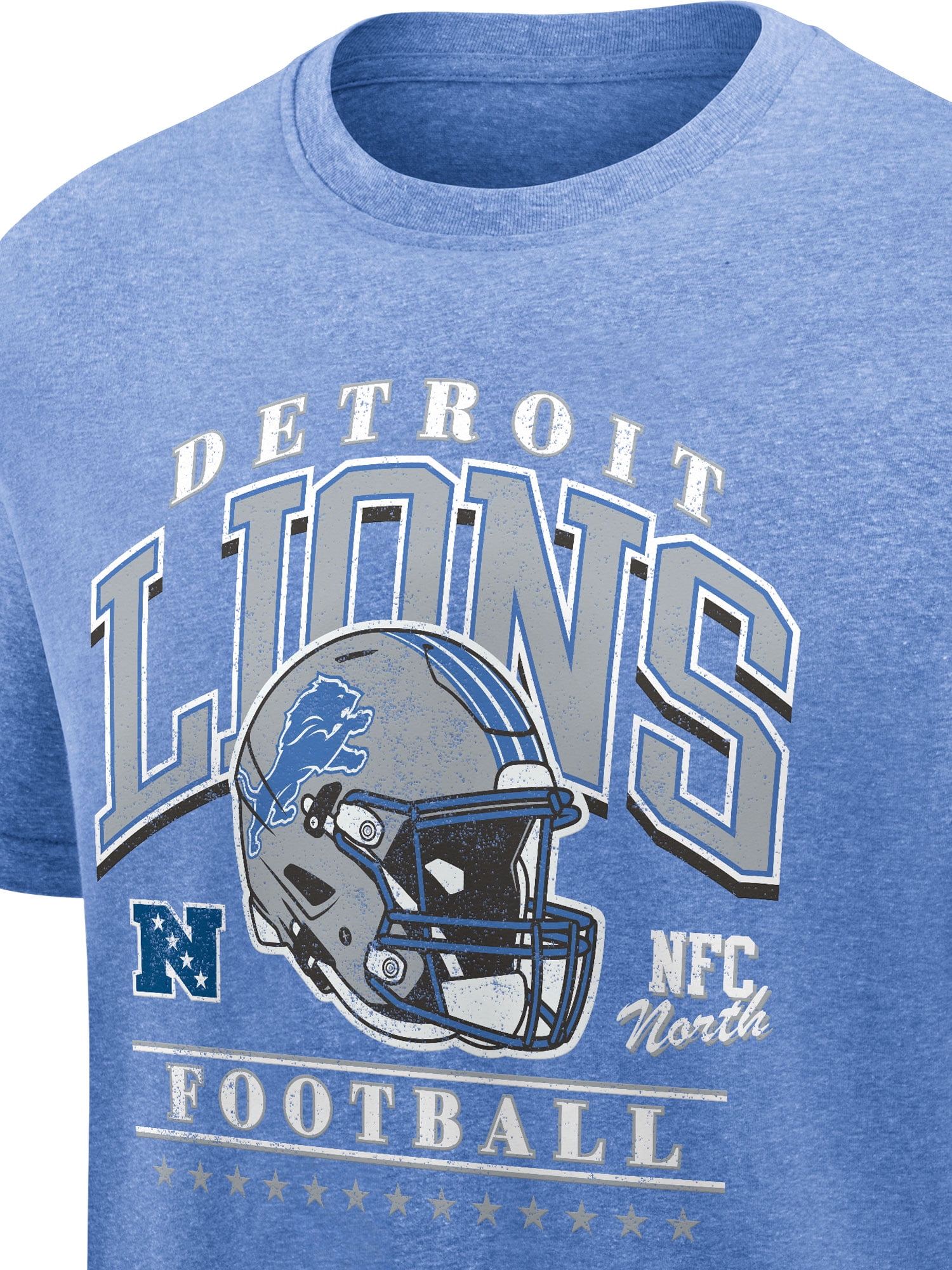NFL Detroit Lions Men's Synthetic Blue Heather Short Sleeve T-Shirt