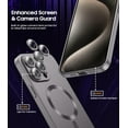 thumbnail image 3 of Magnetic for iPhone 15 Pro Max Case [Compatible with MagSafe][Built-in Camera Lens Protector] Slim Soft Silicone Bumper Shockproof Metallic Phone Case (Titanium Gray), 3 of 13