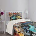 thumbnail image 3 of Ambesonne Music Quilted Bedspread Set 2 Pcs, Collage Instrument Joyful, Twin Size, Multicolor, 3 of 5