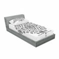 thumbnail image 3 of Ambesonne Tribal Fitted Sheet & Pillow Sham Set, Maya Patterns, Full, White Black, 3 of 3