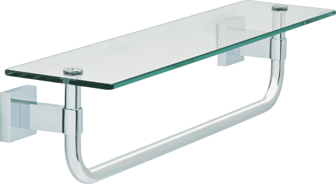 Maxted 18" Glass Shelf with Towel Bar in Chrome