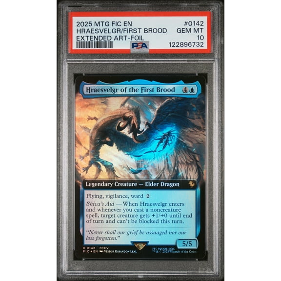2025 MTG Final Fantasy EA Foil Hraesvelgr of the First Brood #0142 PSA 10