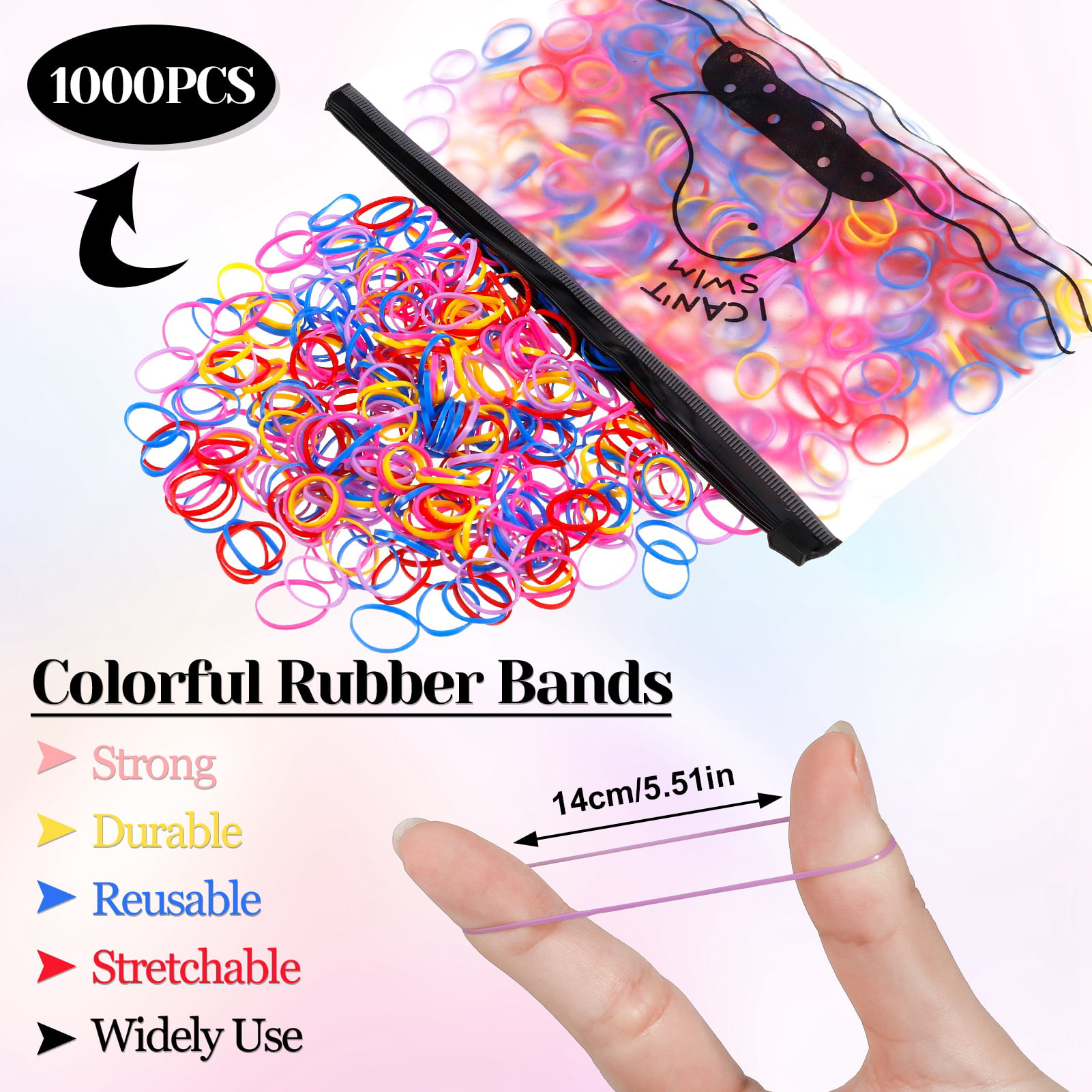 9PCS Hair Loop Tool Set with 1000 Colorful Thickened Rubber Bands - Hair  Styling Set for Adults and Children（ColorfulA）