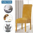 thumbnail image 5 of Velvet Dining Chair Covers,Set of 2/4/6 Stretch Chair Slipcovers Universal Removable Washable Anti-Dust Soft Super Fit Chair Protector for Hotel Wedding Banquet Party-4 Pcs-I, 5 of 8