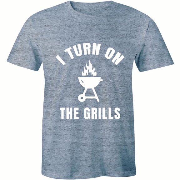 I Turn Grills On Grilling BBQ Barbecue Smoke Meat Pork Steak Men's T-Shirt