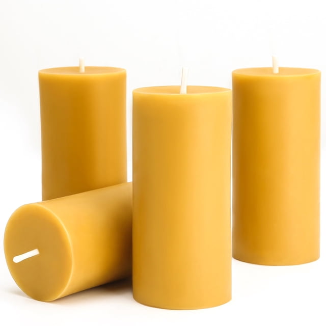 Candles MOSROAD, pilar de cera de abeja natural de 2 x 10 cm, 4 paquetes