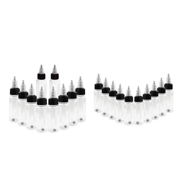 20 Piezas 30 Ml Pintura para Aerógrafo Tinta Botellas Vacías Aerógrafo de Plástico