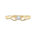 thumbnail image 2 of Diamond Princess 10kt Yellow Gold Womens Round Diamond Solitaire Heart Promise Ring 1/10 Cttw, 2 of 4