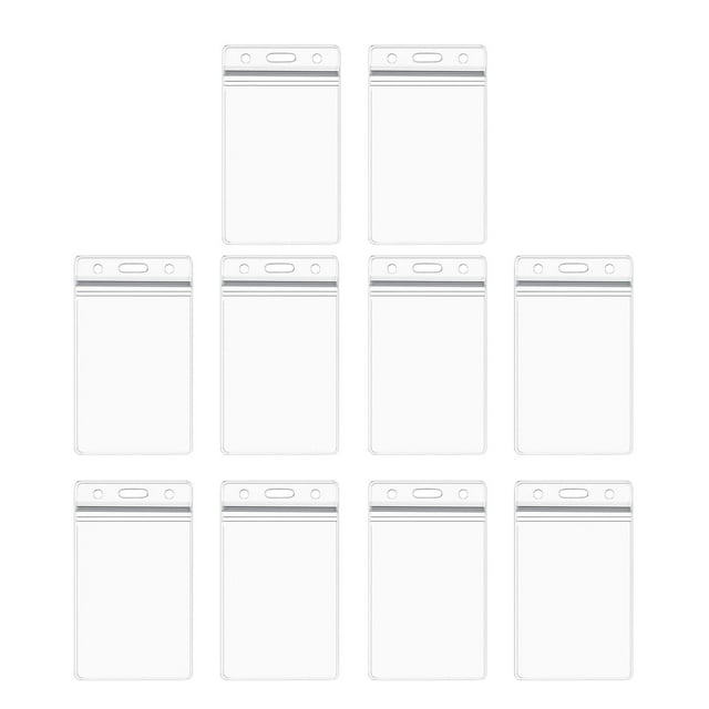 Business Card Holder - Clear Soft Sleeve with Type Resealable Zip for Vertical ID Badges Sealable Protector Holder 10PCS