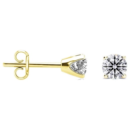 SuperJeweler 1/4 Carat Lab Grown Diamond Stud Earrings for Women, Yellow Gold Diamond Jewelry, Elegant Earrings for Women