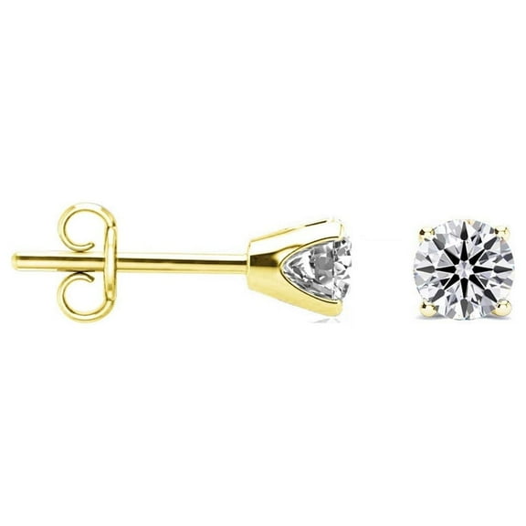 SuperJeweler 1/4 Carat Lab Grown Diamond Stud Earrings for Women, Yellow Gold Diamond Jewelry, Elegant Earrings for Women