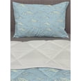 thumbnail image 3 of Clouds Comforter & Sham Bedding Set, Repetitive Romantic Ornaments Cumulus Abstract Drawing Illustration, 3 pcs Duvet Set Microfiber Filling Quilt, 5 Sizes, Cadet Blue Green, by Ambesonne, 3 of 4