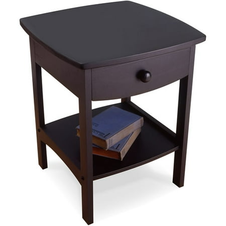 Winsome Trading Curved 1-Drawer Nightstand / End (Best Way To Find A One Night Stand)
