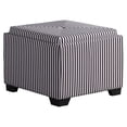 thumbnail image 4 of Single Striped Modern Storage Ottoman White, Blue, 4 of 5