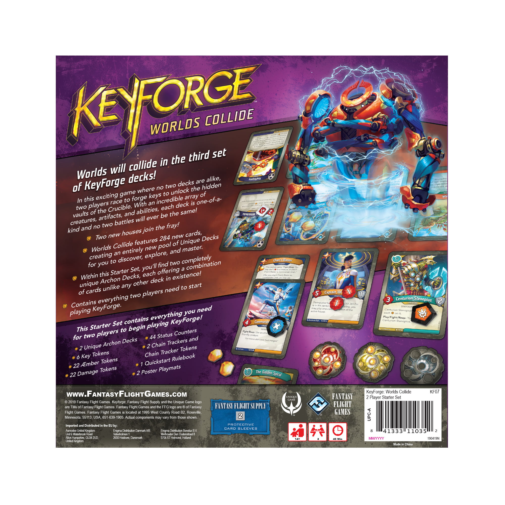 Brand New And Sealed Box KeyForge Worlds Collide 2 Player Starter Set 