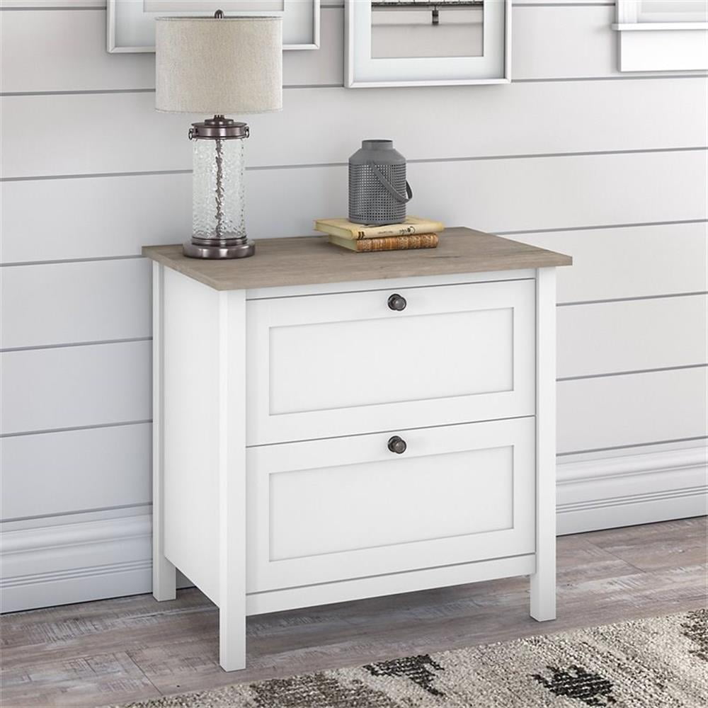 Mayfield 2 Drawer Lateral File Cabinet in Shiplap Gray and Pure White