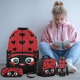thumbnail image 2 of KUIFORTI Cute Ladybug 4Pcs Girls Backpack Set, Fashion School Bag with Lunch Box Pencil Case Water Bottle Sleeve for Elementary Middle School Kids Back to School Essentials Gifts, 2 of 7