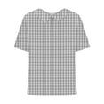 thumbnail image 4 of Birdeem Blouses pour Femmes T-Shirt Décontracté Imprimé Mode Manches Courtes Col Poupée Mignon Coton et Lin Blouse, 4 of 12