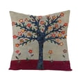 thumbnail image 1 of Flower Tree Throw Pillow Cover Oil Painting Floral Decorative Pillow Covers for Couch Patio Sofa Living Room 18 x 18 Inch（Pattern 21）, 1 of 6