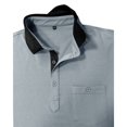 thumbnail image 5 of Domzest Mens Contrast Collar Polo Shirt Short Sleeve Button Up Golf Top with Placket Chest Pocket Light Gray 2XL, 5 of 7