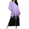 thumbnail image 3 of Aboser Womens Zip Up Lounger Robes with Pockets Casual Long Duster Housecoat Trendy Colorblock Floral Sleepwear Loose Full Length Bathrobe 2026, 3 of 9