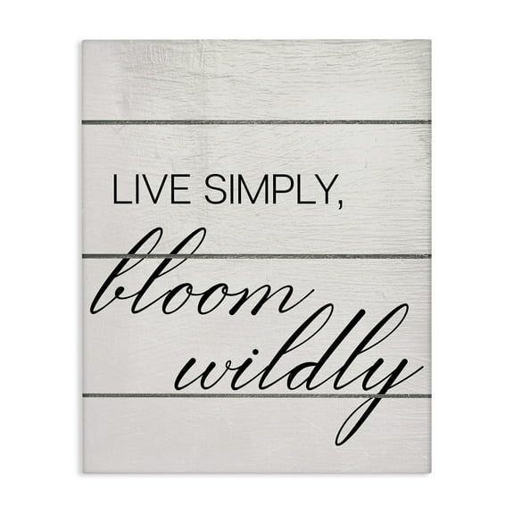 Stupell Industries Bloom Wildly Phrase Typography Painting Gallery Wrapped Canvas Art Print Wall Art, 16 x 20