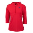 thumbnail image 2 of Women's Cutter & Buck Red Washington Commanders  DryTec Virtue Eco Pique Recycled 3/4-Sleeve Half-Zip Pullover Hoodie, 2 of 3