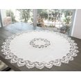 thumbnail image 2 of White European Lace and Antique Jacquard Fabric Table Topper (23"/33"), 2 of 4