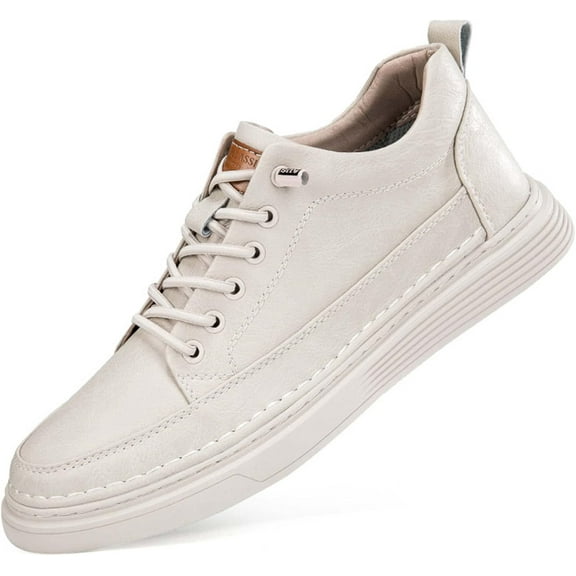 TUKTOPA Elevator Shoes for Men Height Increase, Men's Invisible Height Increasing Elevator Shoes 2.5 Inches Taller Height Sneakers Leather Casual Shoes with Height Increase Insoles