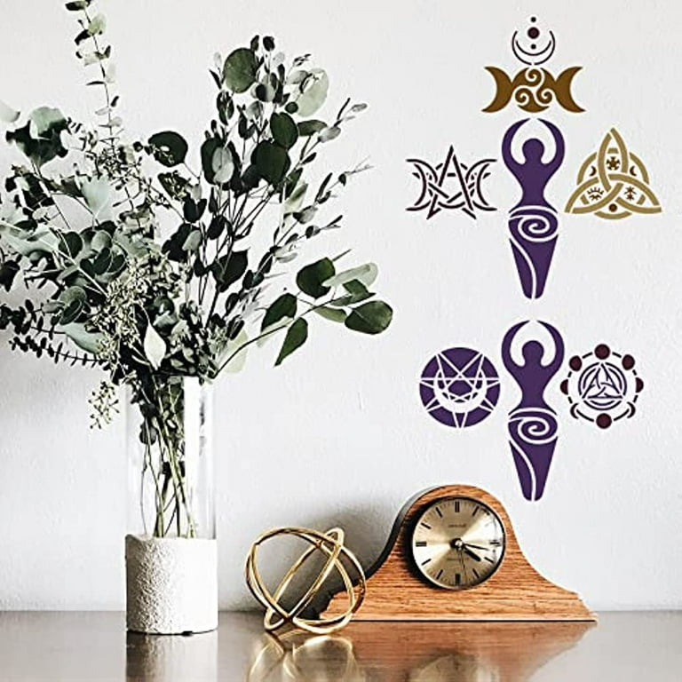 Wiccan Witch Symbols Drawing Stencil 11.8x11.8inch Reusable Spiral Goddess Painting Template DIY Craft Viking Celtic Knot Stencil for Painting on Wall Furniture Wood and Paper - Walmart.com wiccan-witch-symbols-drawing-stencil-11-8x11-8inch-reusable-spiral-goddess-painting-template-diy-craft-viking-celtic-knot-stencil-for-painting-on-wall-furniture-wood-and-paper-walmart-com