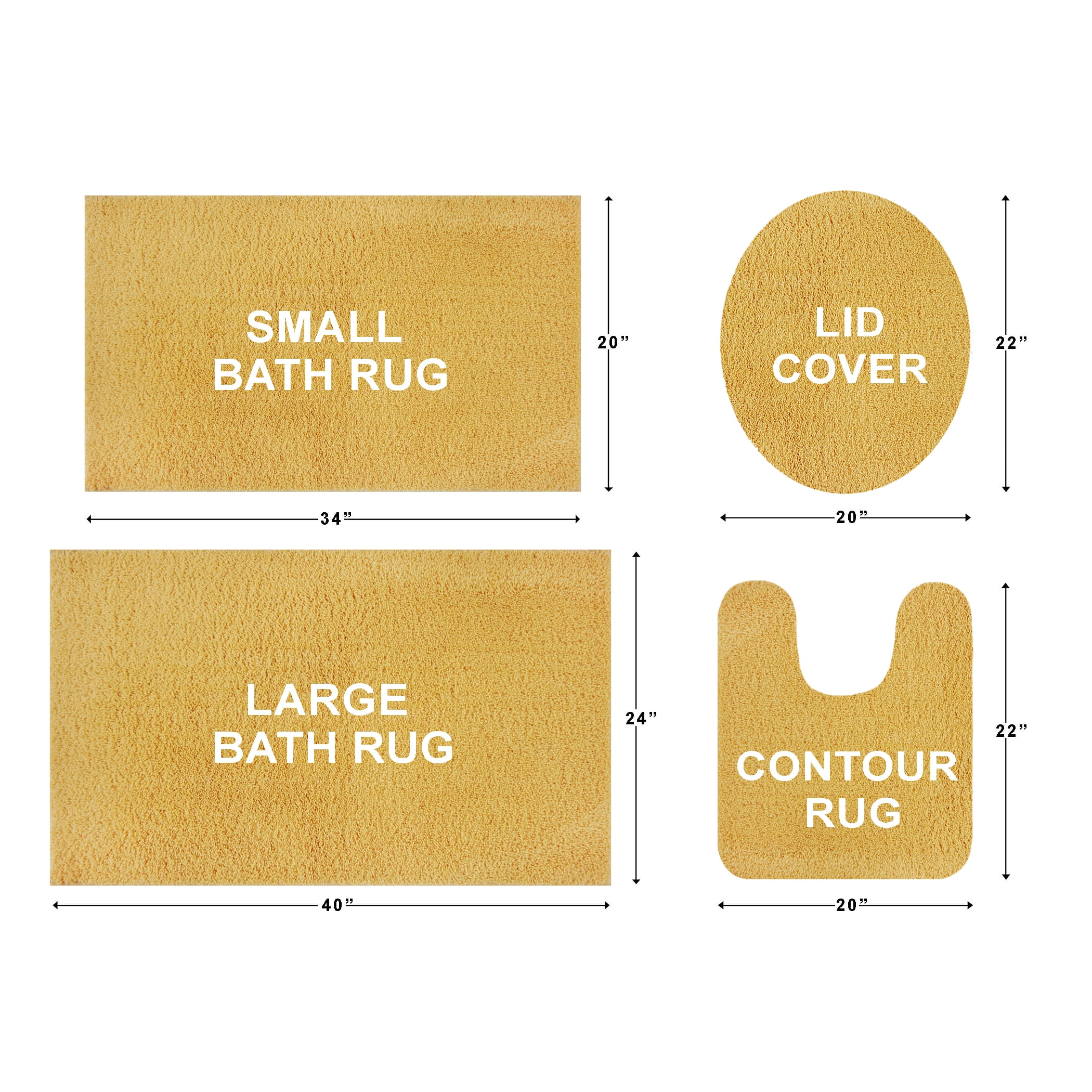 Mainstays Performance Recycled Polyester Bath Rug 24x40" Golden Curry