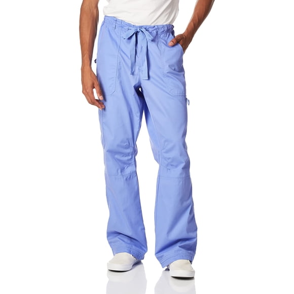 KOI Men's Big Tall James Elastic Scrub Pants with Zip Fly and Drawstring Waist, True Ceil, 2X/Short