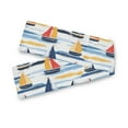 thumbnail image 7 of Yayeee Table Runner 70 inches Long Home Kitchen Dinning Party Decoration, Orange Hand Drawn Sailboats, 7 of 7