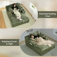 thumbnail image 6 of Wiilayok 68.1"D x 50"W Oversized Boneless Chaise Lounge Chair with Cup Holder,High Density Sponge with Super Strong Rebound，Corduroy Cloud Sofas Couches for Living Room, No Assembly ( Olive Green ), 6 of 8