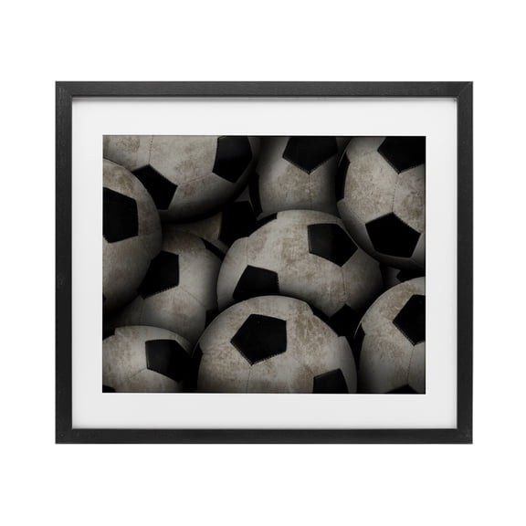 Stupell Industries Bin Of Soccer Balls Black Framed Print Under Glass, design by Marcus Prime, 13 x 16