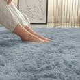 thumbnail image 4 of PureCasa Polyester Plush Area Rug Non-Slip Carpet, Comfortable Soft Fluffy Throw Floor Carpets for Living Room Bedroom, Solid Color Modern Style Home Decor Shag Area Rugs, 31"x63", 1PC, Gray, 4 of 6
