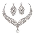 thumbnail image 2 of Conjunto de aretes y collar para mujer Perfecl Joyas de cristal para bodas Accesorios de imitación, 2 of 8