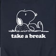 thumbnail image 3 of Peanuts - Take A Break - Men's Crew Neck Fleece Pullover, 3 of 6